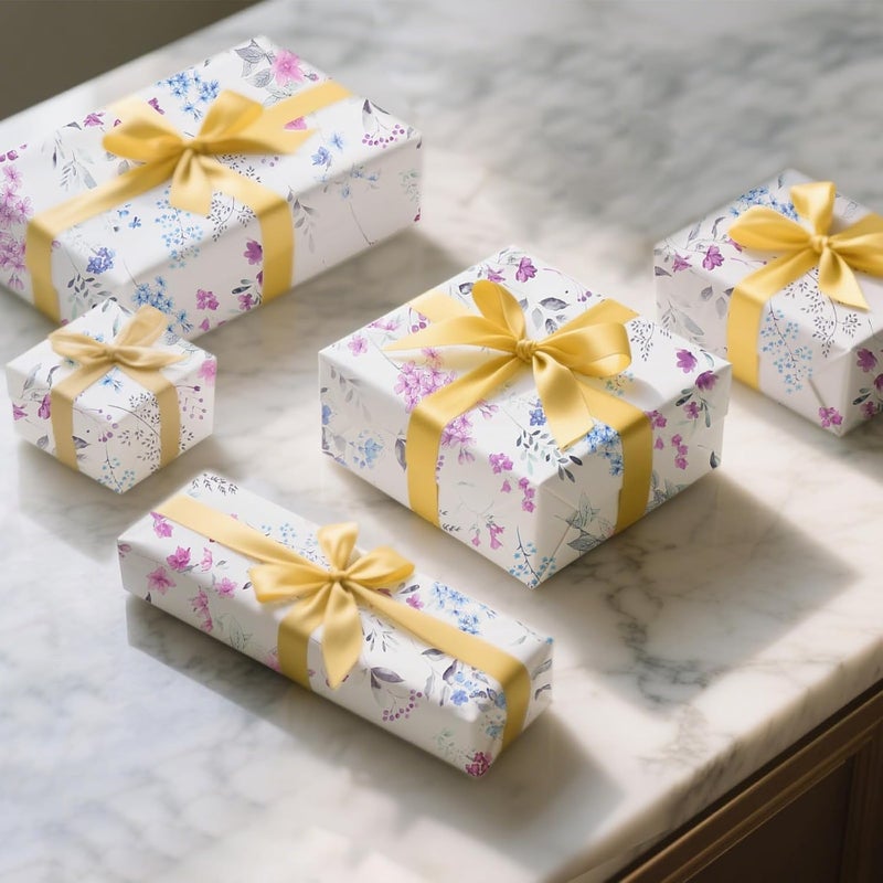 Ethanberg 120 Sheets Gift Wrapping Tissue Paper Bulk, Purple Watercolor Wildflower Print Tissue Paper for Gift Bags, Decorative Art Papers for DIY Crafts Wedding Birthday Holiday Party Decor, 20x14 Inches - Image 5